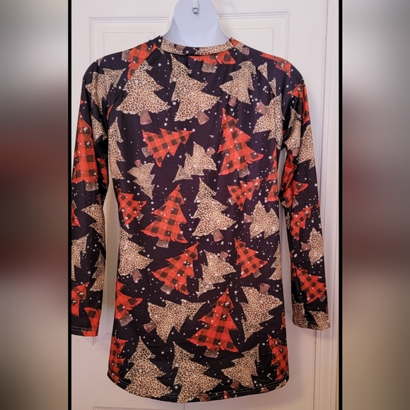 #291 Holiday Xmas Tree Long Sleeve Crewneck Top.NWOT Size:XL - Picture 2 of 6